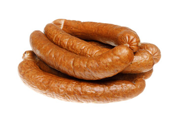 polish sausages isolated on white background