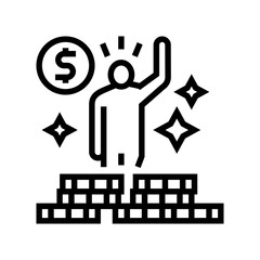 Naklejka premium winner lotto line icon vector. winner lotto sign. isolated contour symbol black illustration