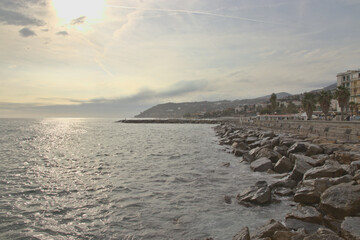 coastline with rocks