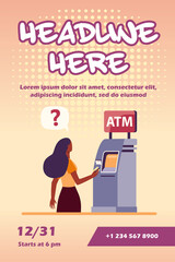 African American woman using ATM