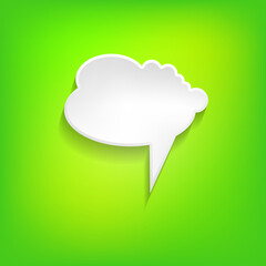 Vector comic speech bubble on color background. Isolated colorful banner, empty paper shape. Cartoon flat illustration for chat. Template frame. Hand draw style, dialog cloud.