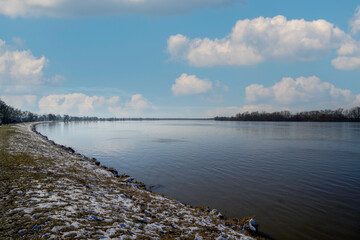 Flood on the Danube at the lock in Geisling near Regensburg in Bavaria