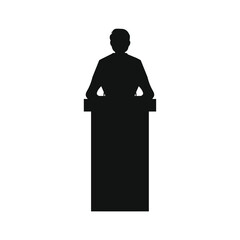 vector of politician speaking at a lectern