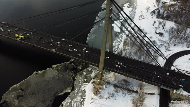 Big beautiful bridge that connects the two banks of the European capital