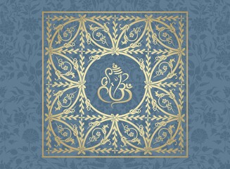 Ganesha, wedding card, royal Rajasthan, India	