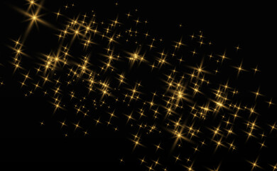 Fototapeta premium Brilliant gold dust vector shine. Glittering shiny ornaments for background. Vector illustration. 