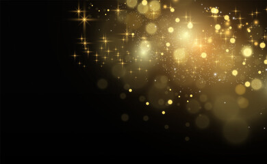 Brilliant gold dust vector shine. Glittering shiny ornaments for background. Vector illustration.	