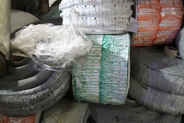 Recycling waste plastic film in rolls