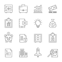 Line Business and Office icons - vector icon set