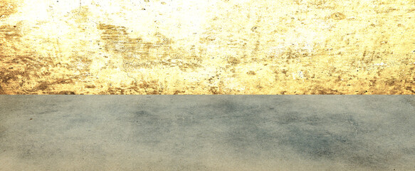 Fototapeta premium Grungy concrete wall and stone floor room as background