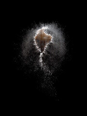 Popping Soap Bubble Exploding on Black Background
