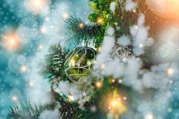 Obraz na płótnie Canvas Romantic Christmastree with balls. Christmas background.