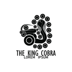 Obraz premium king cobra logo design. snake sketch isolated on white background