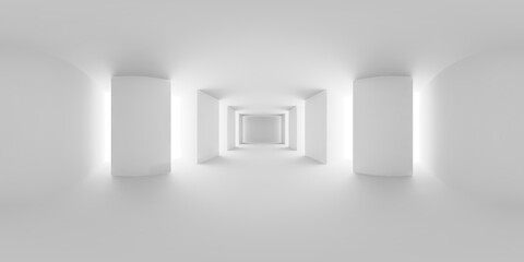 Abstract white empty room with columns HDRI map