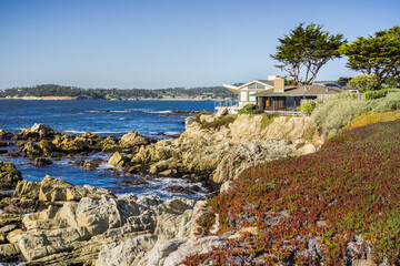 Cliffs on the Pacific Ocean, Carmel-by-the-Sea, Monterey Peninsula, California