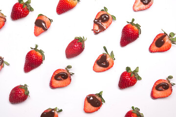 Pattern of strawberry with chocolate
