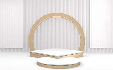 The White podium minimal design product scene. 3d rendering