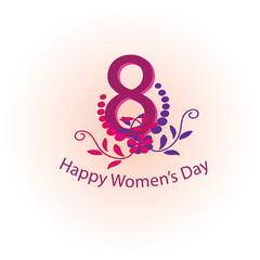 International happy women's day 8 march celebration theme with saplings and leaves on gradient background for story, wishes card, greeting card