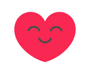 Smiling cute heart icon.