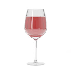 Glass of red wine. 3d rendering illustration