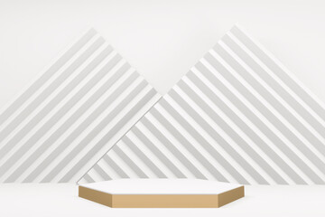 White podium minimal design product scene. 3d rendering