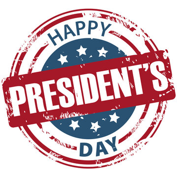 Happy Presidents day rubber stamp icon isolated on white background. Happy President's day symbol.