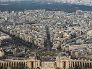 Fototapeta na wymiar View From The Eiffel Tower In Paris, France