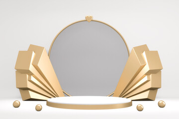 White podium minimal design product scene. 3d rendering