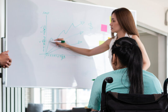 Diverse Business people having a discussion in a office meeting.  Business people as a team having a meeting in modern office.