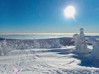 amazing views in winter krkonose mountains