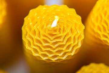 fragrant beeswax candles of different sizes