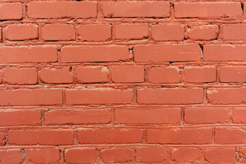 Red stone pattern, brick wall close up and bricket background