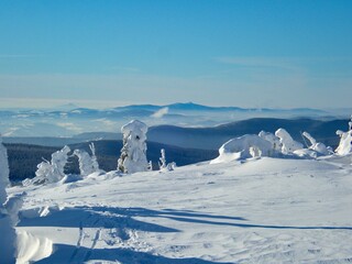Fototapeta na wymiar amazing views in winter krkonose mountains