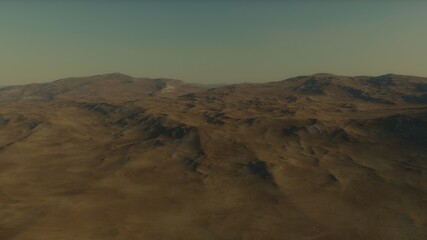 beautiful view from an exoplanet, a view from an alien planet, a computer-generated surface, a fantastic view of an unknown world, a fantasy world 3D render
