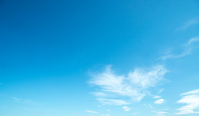 Fototapeta na wymiar Clear blue sky and white clouds, fantastic soft heaven natural background.