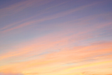 Dawn sky with colorfull clouds. Sunrise landscape.