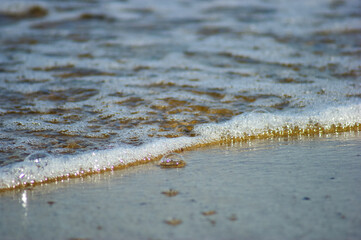 sea ​​water background calm sea wave closeup
