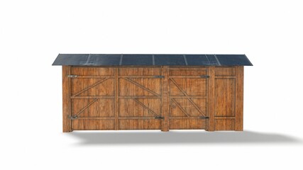 vintage wooden door on the white background 3d-illustration3d-rendering