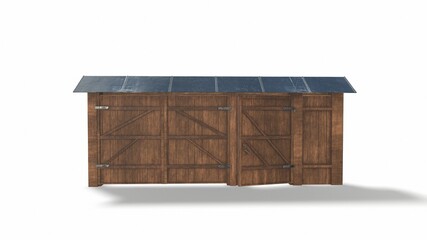 vintage wooden door on the white background 3d-illustration3d-rendering