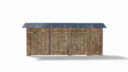 vintage wooden door on the white background 3d-illustration3d-rendering