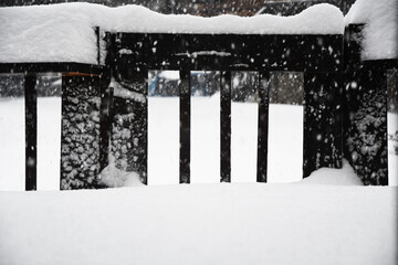 snow covered/sun deck