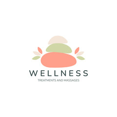 wellness stone feminine color vintage logo vector illustration template design