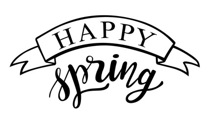 Happy Spring handwritten seasonal quotes and phrases for cards, banners, posters, mug, notebooks, scrapbooking, pillow case and clothes design. 