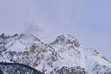snow covered mountains