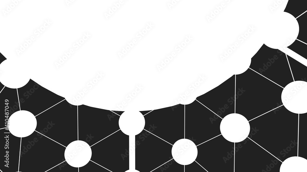 Poster white balls with lines on a gray background. rendering. social theme.