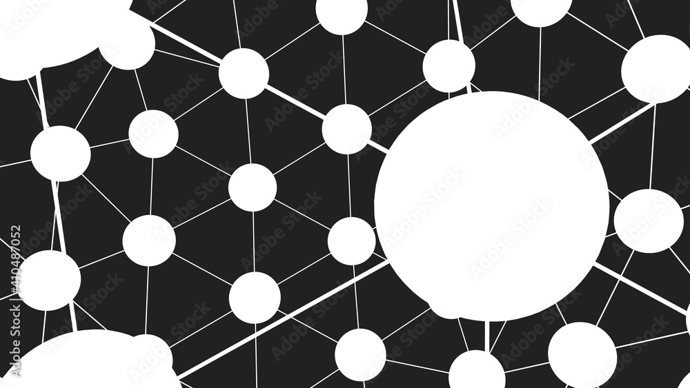 Poster white balls with lines on a gray background. rendering. social theme.