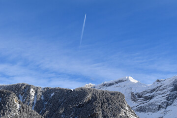 snow covered mountains