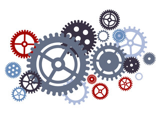 Gear cog wheels set compilation teamwork concept