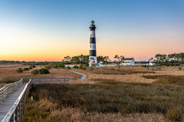 Fototapeta na wymiar Bodie Island Lighthouse is located at the northern end of Cape Hatteras National Seashore, North Carolina.