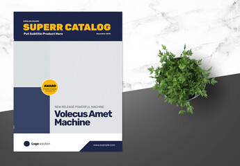 Product Catalog Design with Yellow Blue Accent